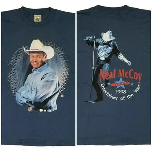 Vintage NEAL MCCOY 1998 Country Entertainer of the Year Double Sided T-Shirt L